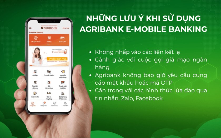 Một số lưu ý khi sử dụng Agribank E-Mobile Banking
