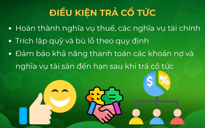 Một số điều kiện trả cổ tức