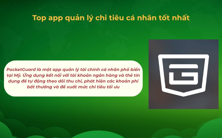 PocketGuard là một app quản lý tài chính cá nhân phổ biến tại Mỹ