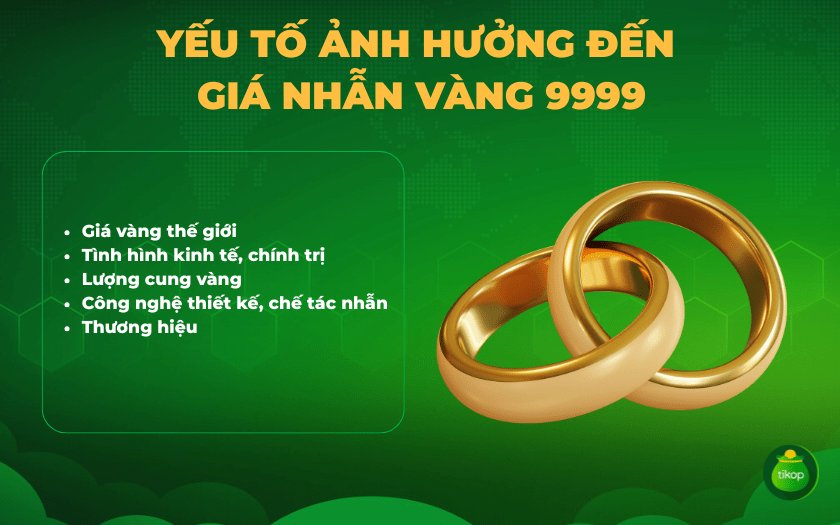 Một số yếu tố ảnh hưởng đến giá vàng nhẫn 9999