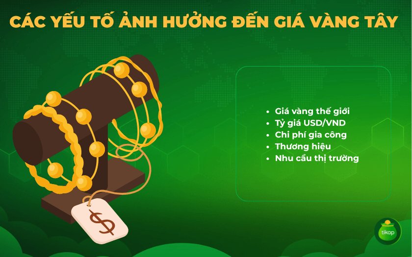 Giá vàng tây chịu ảnh hưởng bởi nhiều yếu tố
