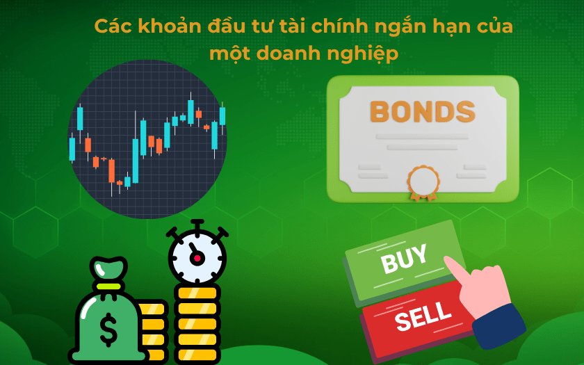 Các khoản đầu tư tài chính ngắn hạn của một doanh nghiệp: chứng khoán, trái phiếu, tiền gửi, cổ phiếu