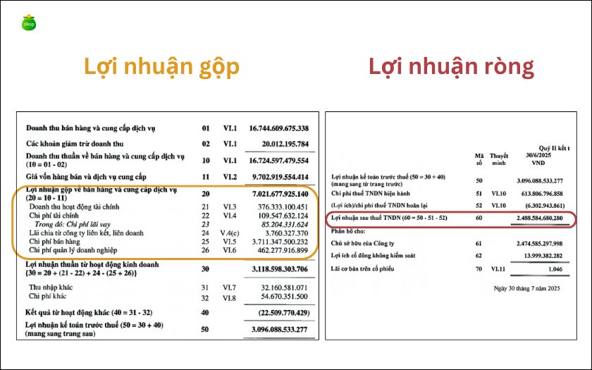 Phân biệt lợi nhuận gộp và lợi nhuận ròng