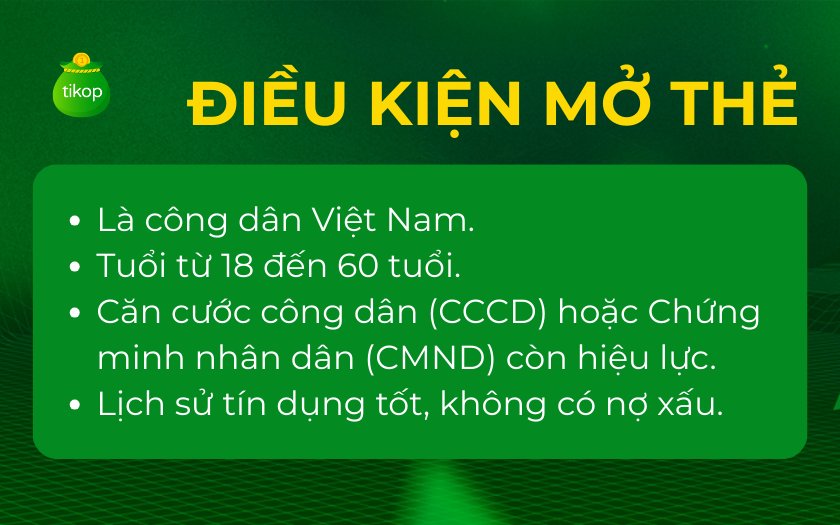 Các điều kiện mở thẻ tín dụng Liobank