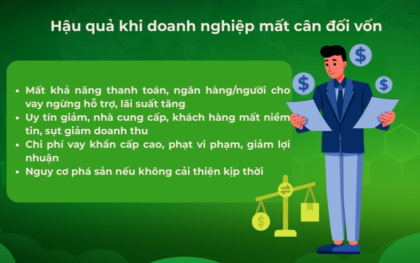 Hậu quả khi doanh nghiệp mất cân đối vốn rất lớn