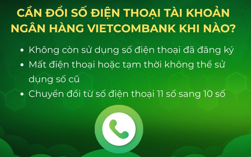 Một số lý do đổi số điện thoại tài khoản ngân hàng Vietcombank thường gặp