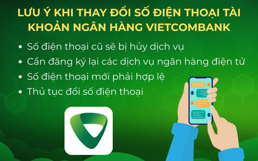 4 điều lưu ý khi thay đổi số điện thoại Vietcombank