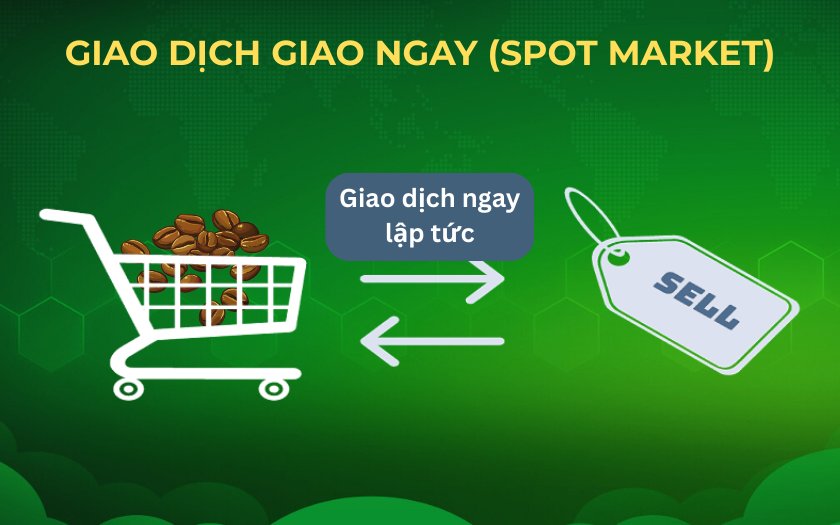 Spot market là nơi mua bán trao đổi tài sản (cà phê) với giá trị ngay lập tức tại mức giá hiện hành