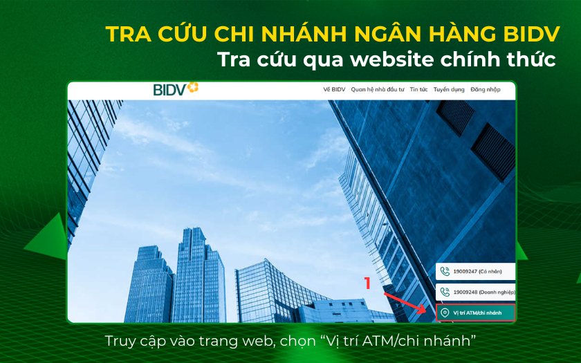 Tra cứu chi nhánh ngân hàng BIDV qua website (1)