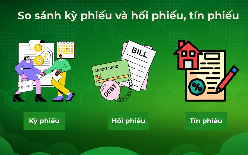 So sánh kỳ phiếu và hối phiếu, tín phiếu