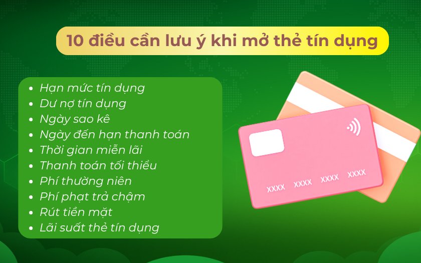 10 điều cần lưu ý khi mở thẻ tín dụng bạn cần biết