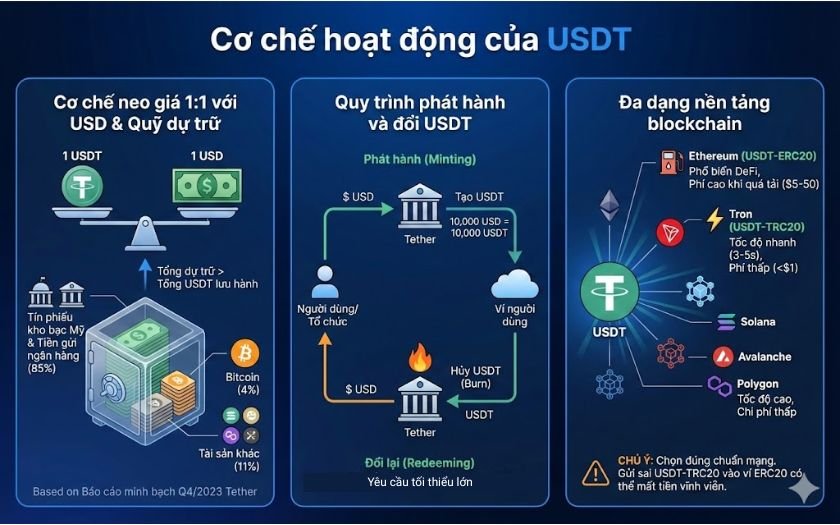 Cơ chế hoạt động của USDT Cơ chế hoạt động của USDT