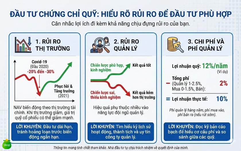 Một số rủi ro khi đầu tư chứng chỉ quỹ Một số rủi ro khi đầu tư chứng chỉ quỹ