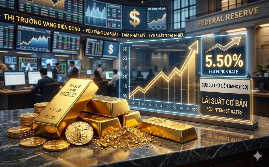 Lãi suất FED là yếu tố ảnh hưởng tới giá vàng Lãi suất FED là yếu tố ảnh hưởng tới giá vàng