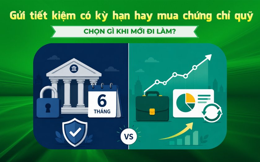 Tikop - So sánh gửi tiết kiệm có kỳ hạn và mua chứng chỉ quỹ dành cho người mới đi làm