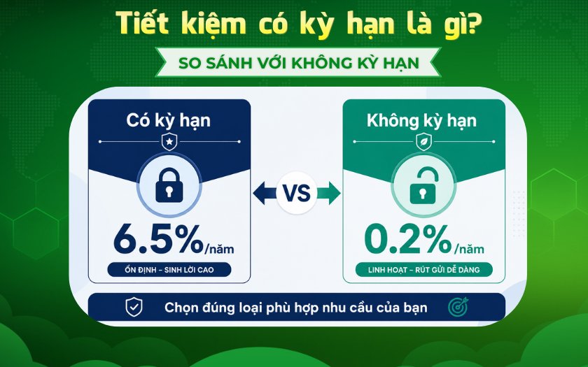 Tikop - Tiết kiệm có kỳ hạn là gì? So sánh tiết kiệm có kỳ hạn và không kỳ hạn