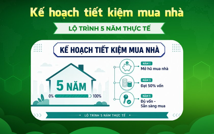 Tikop - Kế hoạch tiết kiệm mua nhà trong 5 năm cho người thu nhập 15–25 triệu đồng