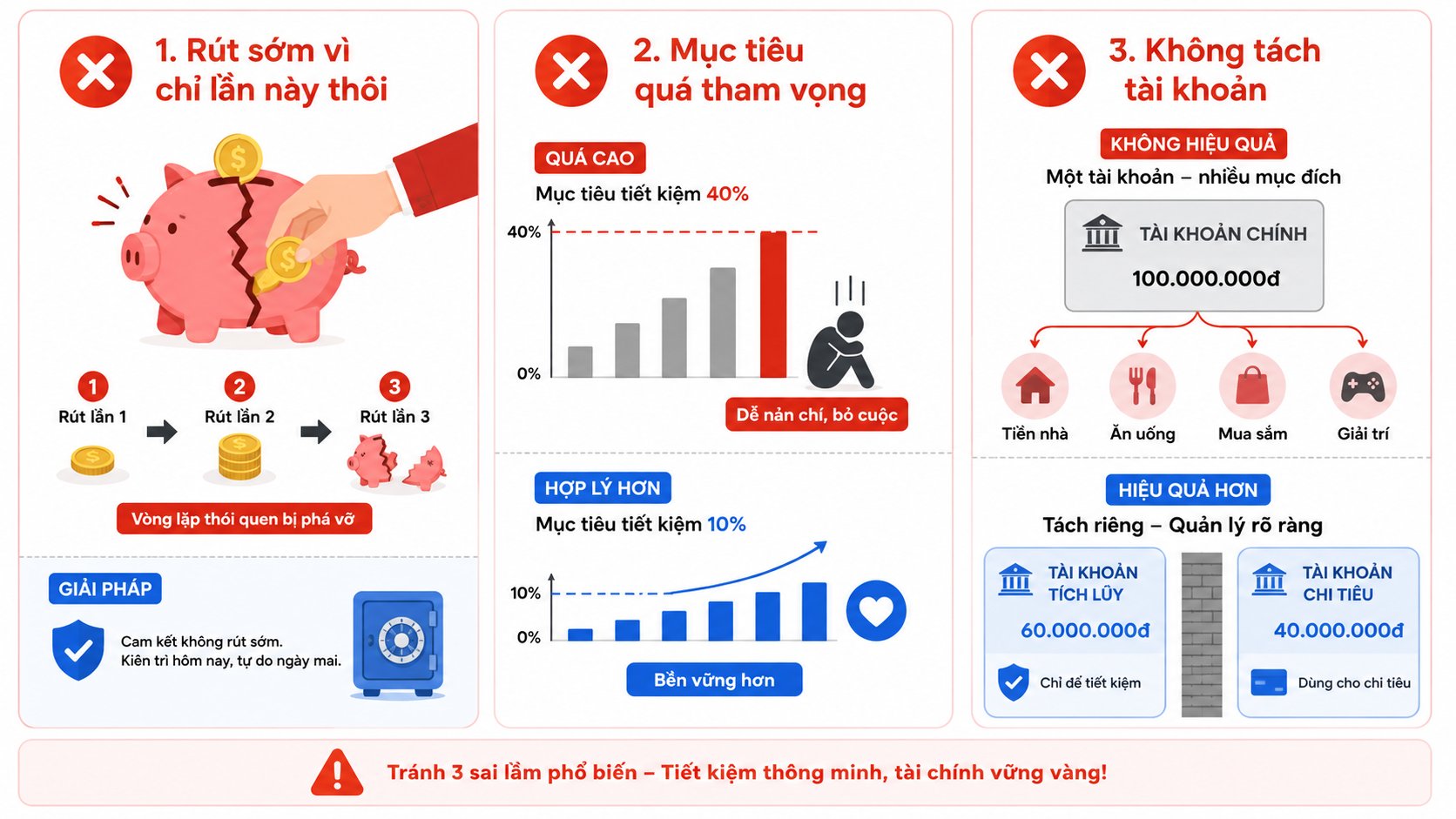 3 cạm bẫy tích lũy tiền phổ biến cần tránh khi tích lũy hàng tháng