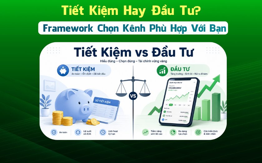 Tiết Kiệm Hay Đầu Tư? Framework Chọn Kênh Phù Hợp Với Bạn Tikop - So sánh tiết kiệm và đầu tư, framework chọn kênh tài chính phù hợp