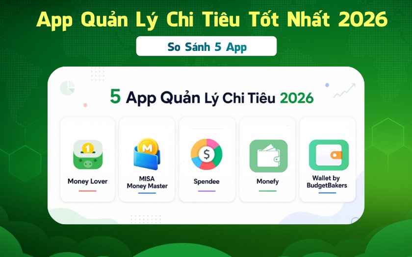 So sánh 5 app quản lý chi tiêu tốt nhất 2026: Money Lover, MISA, Spendee, Monefy và Wallet